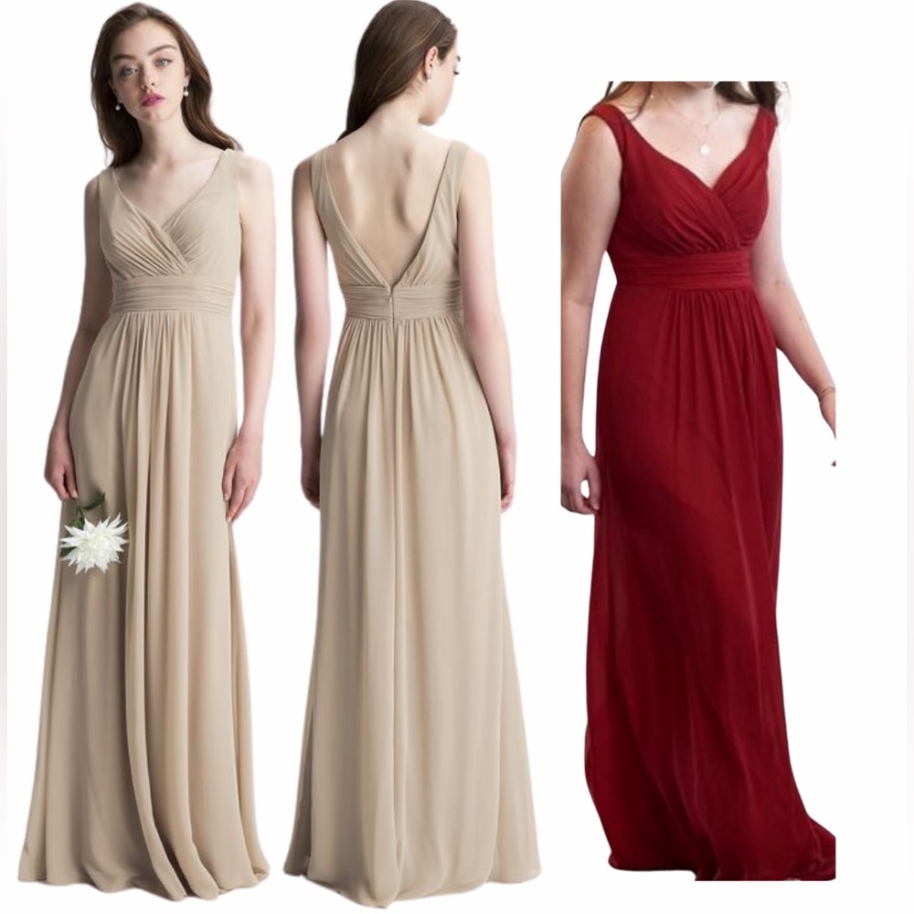 Bill Levkoff Bridesmaid dress Size 4 - color wine/cranberry
